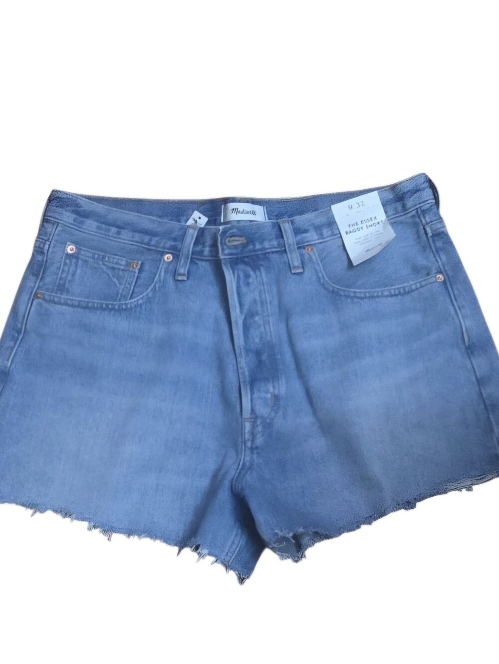 Madewell Medium Blue Baggy Denim Cutoff Shorts